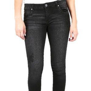 Kut from the Kloth Black Wash Toothpick Jeans Sz 8